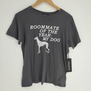 Wildfox NEW Grey Roomate Dog Tee Shirt Size Medium